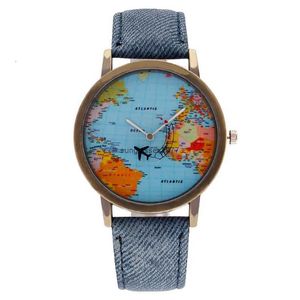 World region aircraft watch needle denim belt mens watch mens Watch