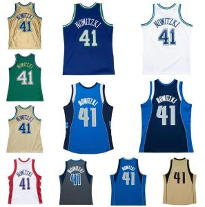 Zszyta koszulka do koszykówki 41 Dirk Nowitzki 1998-99 2003-04 Mesh Hardwoods Classic Retro Jersey Men Młodzież S-6xl