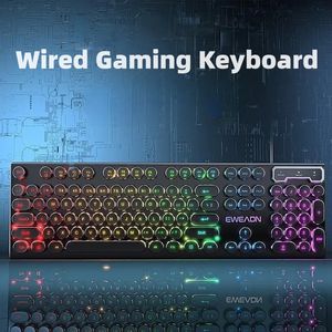 Mechanical Feel Gamer Keyboard Floating Button Design 104 Keys Vattentät och dammtät ergonomisk trådbunden tangentbord för PC Gamer 240514