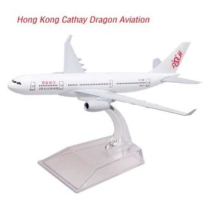 Aircraft Modle 16 cm Die Cast Aircraft Model A330 Hong Kong Cathay Dragon Aviation Metal Leghe Gay Aircraft Display statico Display statico Adulto S2452204