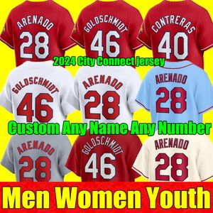 2024 City Connect Custom S-4XL Baseball Jersey Lars Nootbaar Nolan Arenado Cardinal Musial Adam Wainwright Paul Goldschmidt Pujols Molina Smith Contreras DeJong