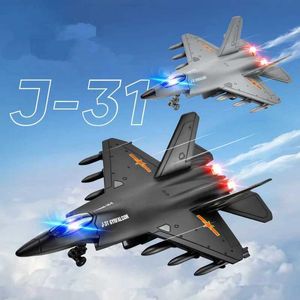 Aircraft Modle 1 72 Eloy Pull-Back J31 Fighter Model Simulated Sound and Light Aircraft Toys Classic Series Dekoration Partihandel S2452204