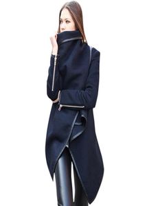 2019 Novas mulheres da moda Casaco assimétrico Autumn Jacket Fino Feminino sobretudo Feminino Longo Poncho Longo Outerwear6103772