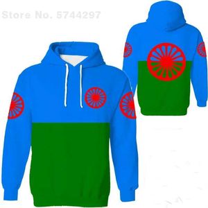 Męskie bluzy bluzy 2024 Spring i jesienne męskie bluza z kapturem Roman Gypsy Flag 3D Bluzy Streetwear Streetwear Owwony długi rękaw