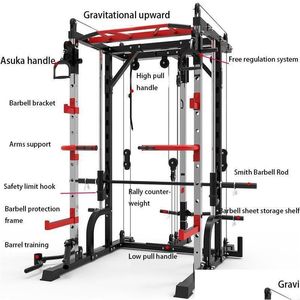 Racks de alta qualidade smith hine aço de aço agachamento rack putty arctness home home abrangente de treinamento de tonifa de supra.1 drop deli dhuz5