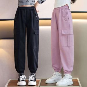 2024 Spring Girls's Charual Corean Street Hip-Hop Style Sports Pants Autumn Quality Wide Clothing L2405