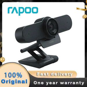 Webcams Original Rapoo C500 network camera 4K FHD 2160P with USB 2.0 microphone adjustable camera with cover used for real-time broadcasting on PC desktop J240518