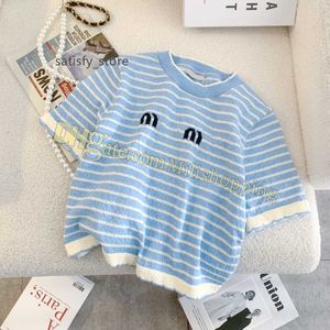 Women Designer T Shirt Fashion Striped Tees Party Short Sleeve Tops Brand Clothing 445#