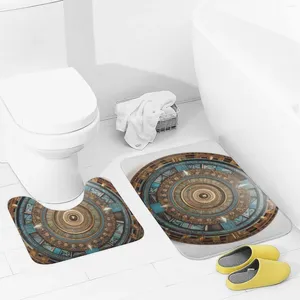 Tappeti da bagno tappeti da bagno set 2 pezzi marrone rotondo assorbente a forma di contorno a forma di bagno tappeto