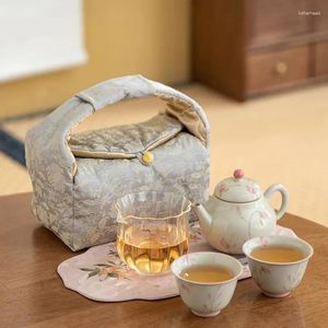 Чайные приглашения устанавливают китайский стиль ручной роспись бабочки орхидеи чайник.