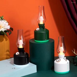 Table Lamps Cordless Bar Retro Camping Lantern Wireless Air Humidifier Light USB Rechargeable Night Mist Maker LED Lamp