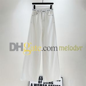 Женские дизайнерские джинсы повседневные белые джинсовые брюки Печать печать лямби
