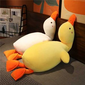 Plüschpuppen Big Kawaii Duck Plüsch Spielzeug süße Gänse Schlaftkissen Hochwertige gefüllte Puppe weiches lustiges süßes Geschenk für Freunde Kinder Geschenke H240521