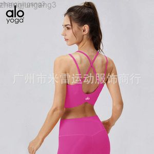 Designer Yoga Aloe Yoga -Anzug Weste mit dünnen Trägern kreuzförmiger Rücken Training Pilates Unterwäsche atmungsaktiv und gesammelter Sport -BH