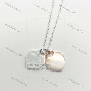 Tiffanyjewelry 925 Gümüş Kolye Kadın Hediye Mavi Kalp Kolyeleri Kolye Mücevher Makinesi Marka Marka Klasik Tiffanyjewelry Kolye D38