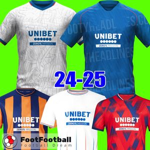 24 25 Glasgow Rangers Football Shirt Soccer Jerseys 2024 Colak Roofe Lundstram Hagi Barker Morelos Tavernier Kent Tillman FC Fashion Jr Football Kit Men Kids Set Top