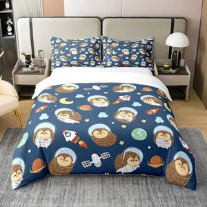 Bedding sets Astronaut Duvet Cover Set Queen Size Outer Space 3pcs for Kids Girls AdultsComforter Soft with 2 cases H240521 HRDJ