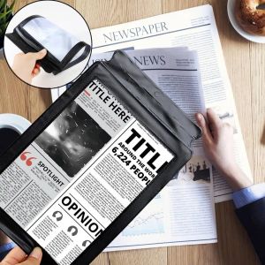 Handheld Page Magnifying Glass Flexible 3X Bookmark Flat Magnifier A4 Large Full Page Magnify Len for Elderly Reading Newspapers