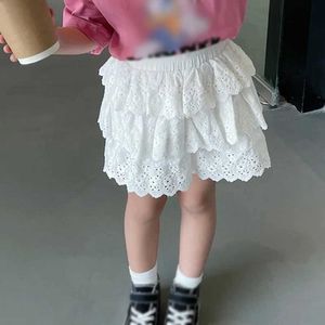 Skirts Korean Casual Girls Skirts Summer Solid Color Cake Skirt For Girl Sweet Tutu Dress Skin Friendly Soft Childrens Clothes 1-6Y Y240522