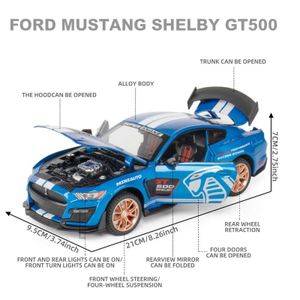 Diecast Model Cars 1 24Mustang GT Model مع Sound Light يتميز بتعبئة هدايا مميزة مثالية لجمع العرض أو تقديم الهدايا