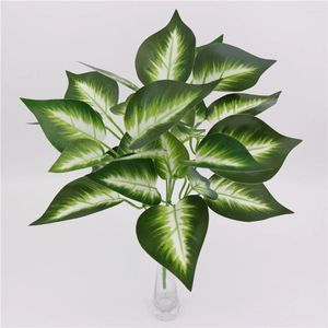Fiori decorativi artificiali anatre di plastica ricca piante foglie di foglie d'ufficio banchetto per banchetti giardino del supermercato per creare muro