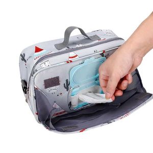Blöja väskor baby barnvagnsorganisatör multifunktionell mini urtavla med isolerad kopphållare stor rymd torkande väska axel rem bekvämt D240522