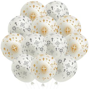 36st Cross Bless Balloons Kit för dop Party Decoration 12 Inch Latex Les Ballons Dop Baby Shower Supplies 240510