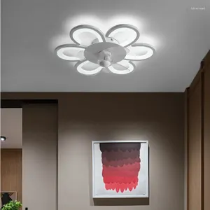 Fanlampe 2024 Moderne einfache Schlafzimmerleuchten kreativer Haushalt Ultra-dünner stille Deckenfans Restaurant Lounge Kronleuchter