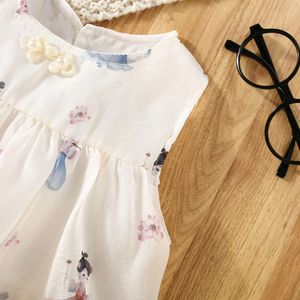 Summer New Baby Dress kantar okrągła szyjka bez rękawów Chińska słodka słodycza warstwa spódnicy starożytnej dziewczyny tupot dziewczyny