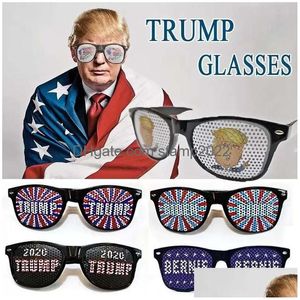 Andra evenemangspartiförsörjningar President Donald Trump Funny Glasses Festival USA Flag Patriotic Solglasögon Gåvor Drop Leverans Home GA DHXK2