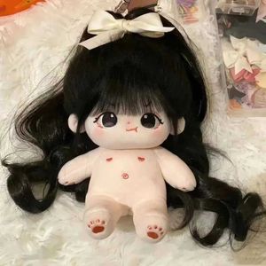 Bambole bambole da 20 cm bambola peluche con capelli lunghi figura nuda simpatica bambola per bambini kawaii bambola di cotone da bambola ripolta giocattolo di peluche nessun attributo s2452202 S2452203