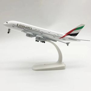 1 400 Airbus 20cm Aeronave Modelo de aeronaves Emirates A380 Resina para Friends 240514