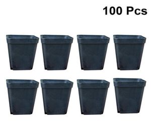 100pcs Square Flower Pots Mini Practical Plastic Plants Succulent Flower Flowerpots Pots Planters Without Plates Y2007093954900