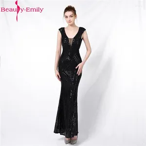 Abiti per feste Beauty Emily Arrivo Sexy Open Wate Black Abito 2024 Lussuoso sequestro con sequenza a seque