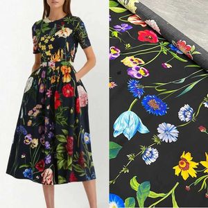 Fabric Natural Pure Cotton Poplin Fabric Brand Fashion Design Soft Polyester Satin Printed Fabrics Cloth for Dress Per Meter Diy Sewing T240522