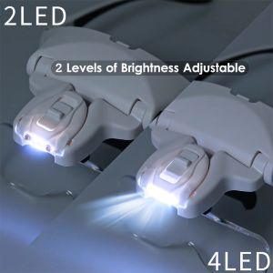 LEDイルミネートヘッドバンド拡大器5取り外し可能レンズ1.0x-3.5x交換可能な拡大器メガネLoupe PCBウォッチジュエリーワーク
