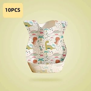 Bibs Burp Cloths 10 комплектов животного мира, напечатанных нагрудников для младенцев для мальчиков и девочек, одноразовые нагрудники, не тканые ткани.