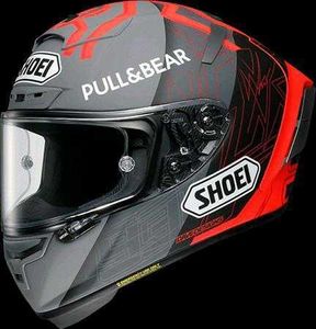 AA Designer Helmet Shoei الخوذات الكاملة Shoei X14 Lucky Cat Red Red Ant USA Station Bright White Motorcycle تشغيل محلي