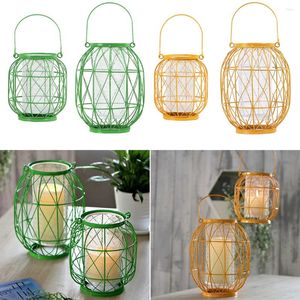 Kerzenhalter Eisen Draht Hollow Birdcage Lantern Votive Tea Light Halter Hochzeits Veranstaltungsort Dekoration Laternen Fall