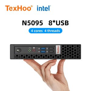 Texhoo Minipc Intel N5095 I7 I5 I3 Banda dupla WiFi5 BT4.2 16GB 512GB Desktop Gaming Computer Mini PC 4-Core 4-Thread 240509