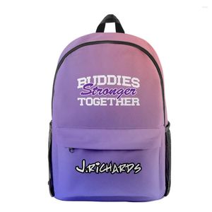 Backpack Hip Hop Josh Richards School Bags meninos meninas Mini Travel 3D Oxford Waterspert Notebook Moda de ombro de ombro de ombro