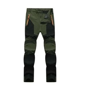 Men S snabba torrvattentäta vandringsbyxor Casual Tactical Stretch Trousers E D