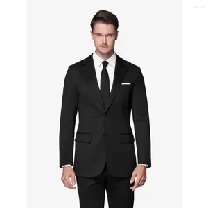 Ternos masculinos de alta qualidade roupas de casamento de casamento único de peito de lapela de lapela elegante blazer ternão trajes de hombre