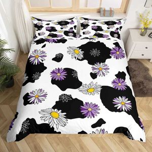 Bedding Sets Brown Cow Print Composor Conjunto Queen King Size Farmhouse com 2 casos correspondentes Decoração do quarto H240521 ASXZ