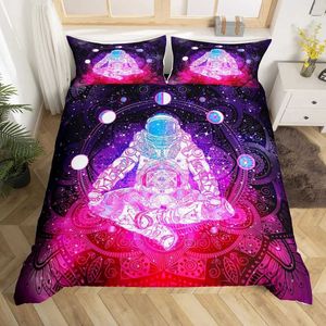 Bedding sets Astronaut Duvet Cover Set Queen Size Outer Space 3pcs for Kids Girls AdultsComforter Soft with 2 cases H240521 FSCX