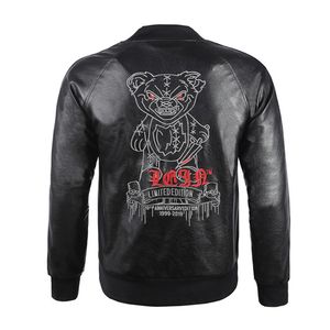 Philipps Plain Men's Jacket PP Skull Brand Autumn Winter Inverno de couro genuíno Simulação de blazer hip hop streetwear