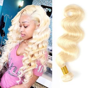 Malezyjskie Virgin Hair Double Wefts Body Wave Blondynka 613 Kolor 1 kawałek jeden pakiet 10-32 cala LNQQX