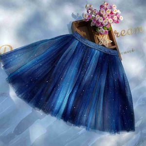 Kjolar kjolar flickor spets kjol tutus sommar prinsessan dans kjol blå rens