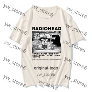 Men's T-shirts Radiohead T Shirt Vintage Hip Hop Rock Band Graphic T-shirt Streetwear 90s Cotton Comfort Short Sleeves Unisex Tee 0c5e