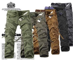Homens calças táticas de folga casual calças de trabalho Muitos bolsos do exército militar calças de camuflagem trabalham calças3019615